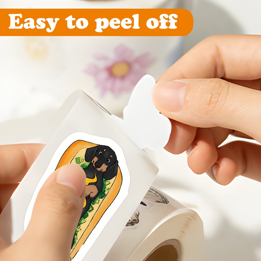 500pcs Dachshund Stickers, Cartoon Vinyl Stickers For Laptop Water Bottle Bike Car Scrapbook Cup Bike Helmet Phone Tablet, Trendy Dog Stickers Roll Easter gift Christmas Halloween Gift