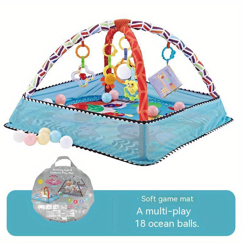 18-Piece Baby Activity Gym Set: Develop Movement & Cognition With Fence Gym, Ball Pit, Crawling Mat & Sensory Toys For Newborns & Toddlers - Perfect Christmas Gift For Boys & Girls!