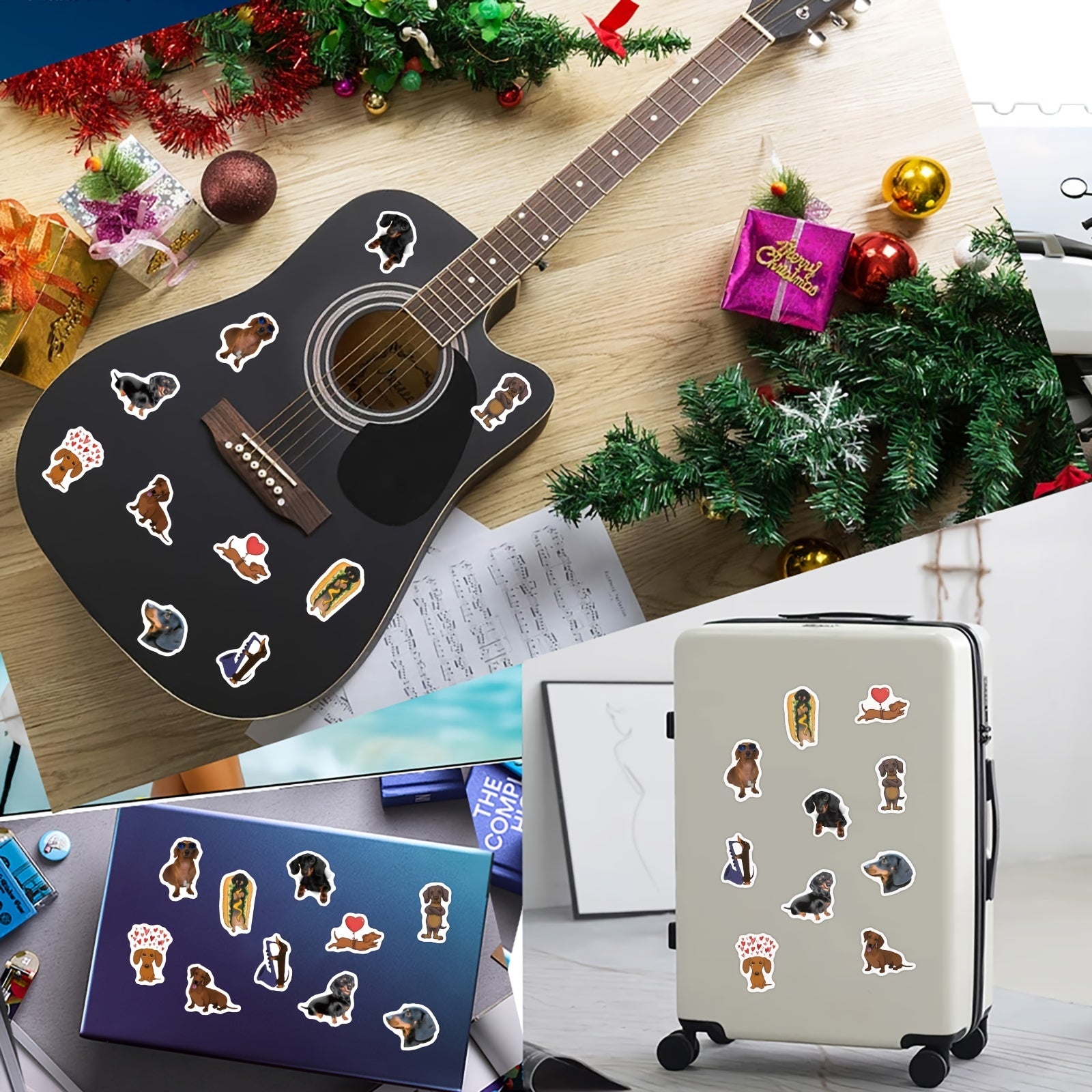 500pcs Dachshund Stickers, Cartoon Vinyl Stickers For Laptop Water Bottle Bike Car Scrapbook Cup Bike Helmet Phone Tablet, Trendy Dog Stickers Roll Easter gift Christmas Halloween Gift