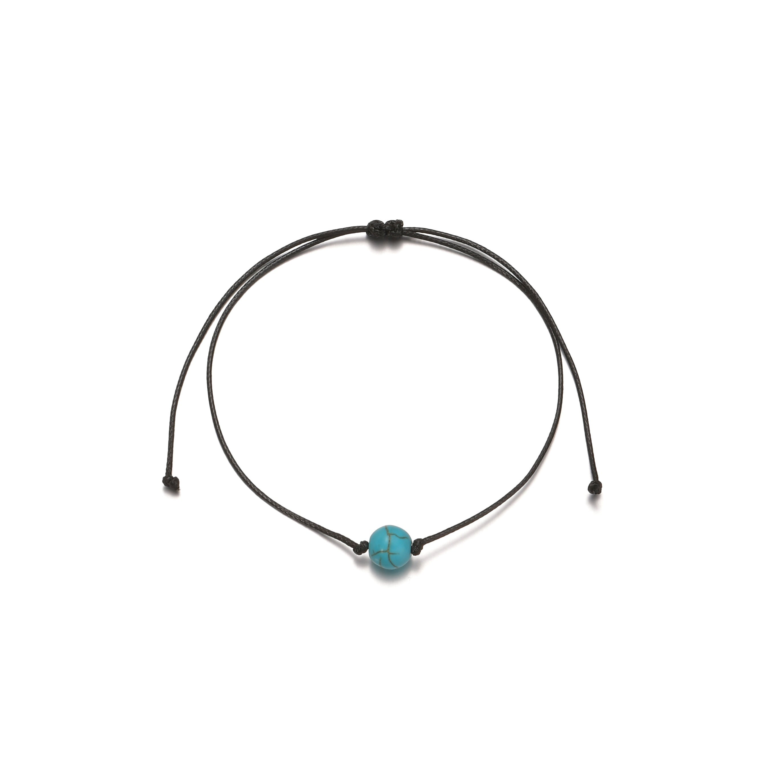 1 Pc Exquisite Turquoise Beads Design Anklet Vintage Leisure Style Suitable For Women Daily Casual