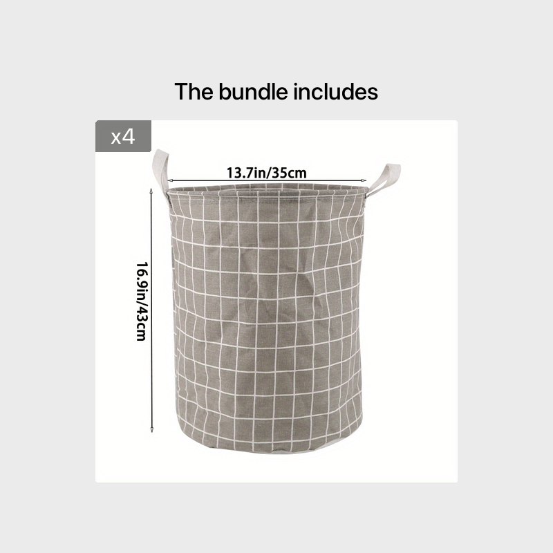 Laundry Basket, Round Dirty Clothes Hamper, Portable Storage Bucket, 1 pc