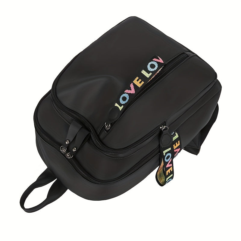 Chic Quilted Laptop Backpack - Lightweight, Solid Color with Tassel, Adjustable Straps & Secure Zip