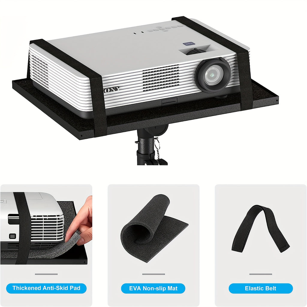 Height Adjustable 1pc Projector Stand Tripod From 23.5" To 46.5" With Gooseneck Phone Holder, Laptop Floor Stand