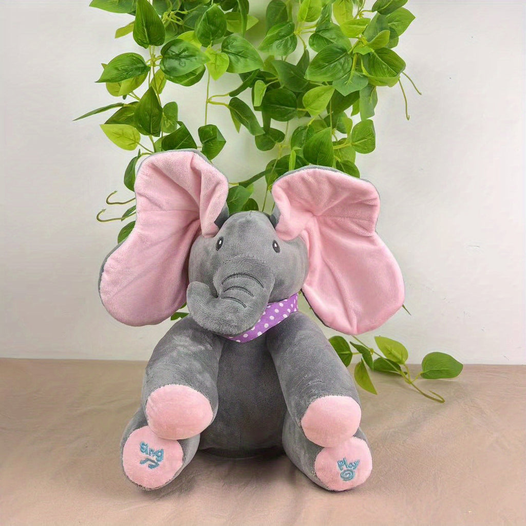 1pc, Hide-and-seek Elephant Plush Toy, Baby Girl Hide-and-seek Game Toy Singing Interactive Musical Toys, A Good Gift For Girls Over 6 Years Old Activity Ear Hide-and-seek Bear Doll