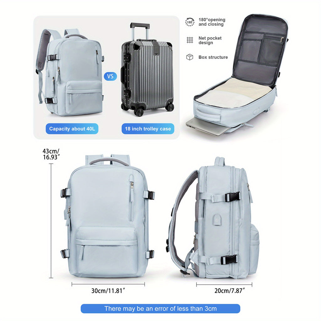 COOFAY Airline-Approved Large Travel Backpack for Men & Women - Durable Nylon, Multi-Compartment with Laptop Sleeve, Adjustable Straps, Ideal for Business & Gym Use, Business Backpack|Sleek Casual Design|Practical Design, Bac