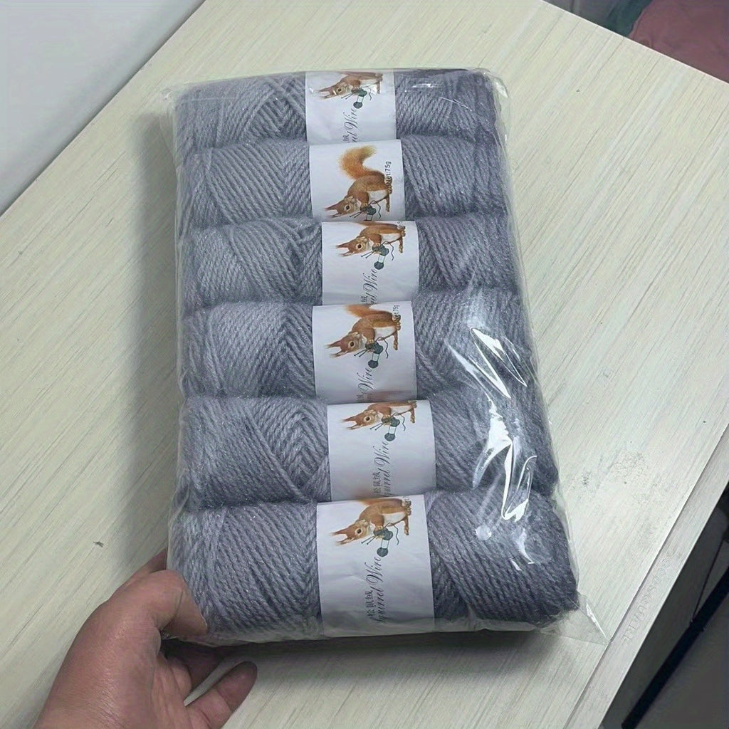 6pcs Solid Color Soft Yarn For Knitting And Crocheting Sweater, Shawl, Scarf, 2.65oz/pc