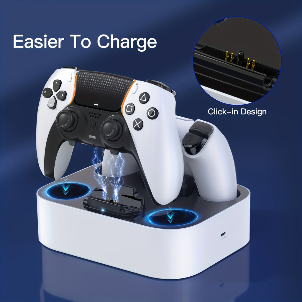 for PS5 Controller Charger Station Compatible with Dualsense Edge Controller, Fast Charging Dock Stand with Cable, Dual Controller Charging Station for Playstation 5 &for DualSense Edge Controller