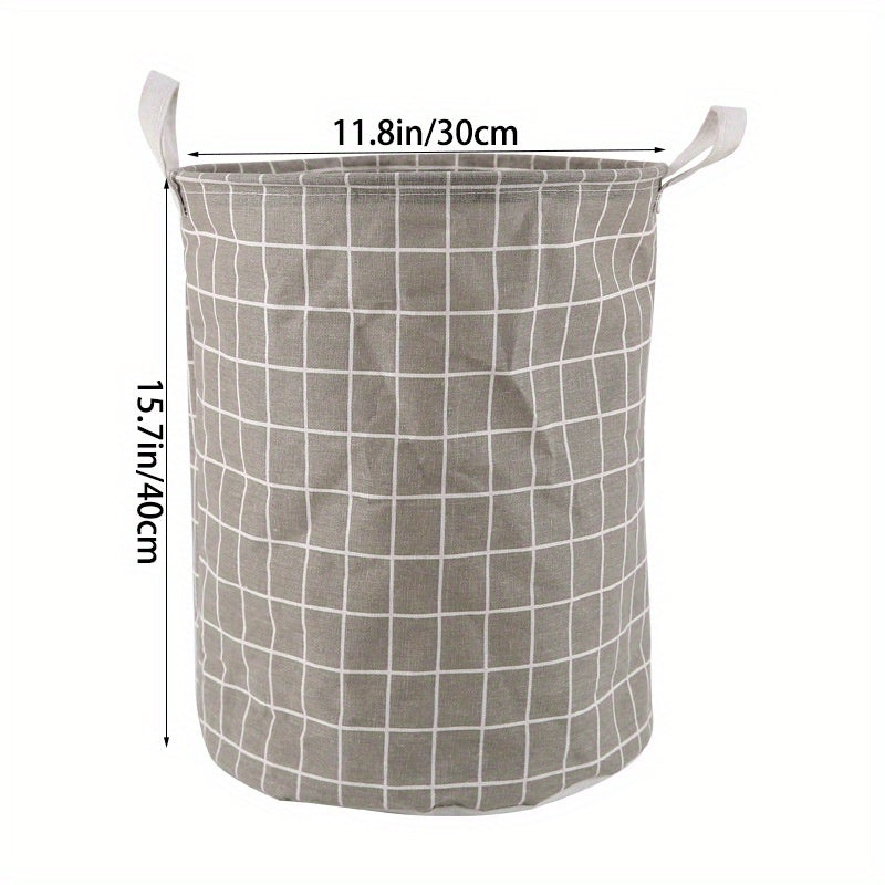 Laundry Basket, Round Dirty Clothes Hamper, Portable Storage Bucket, 1 pc