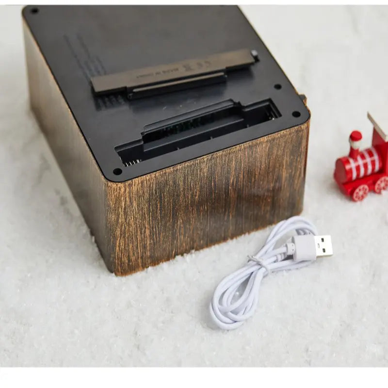 Christmas -Music Box With Falling Snow Tv Night Light Ornaments Christmas Decor Display Christmas Tree Decoration