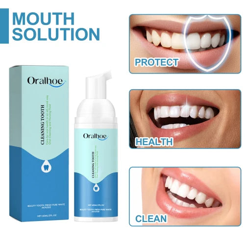 Oralhoe Beauty Tooth Fresh Pure Mousse  Clean Bad Breath Stains White Teeth Gums Care Toothpaste