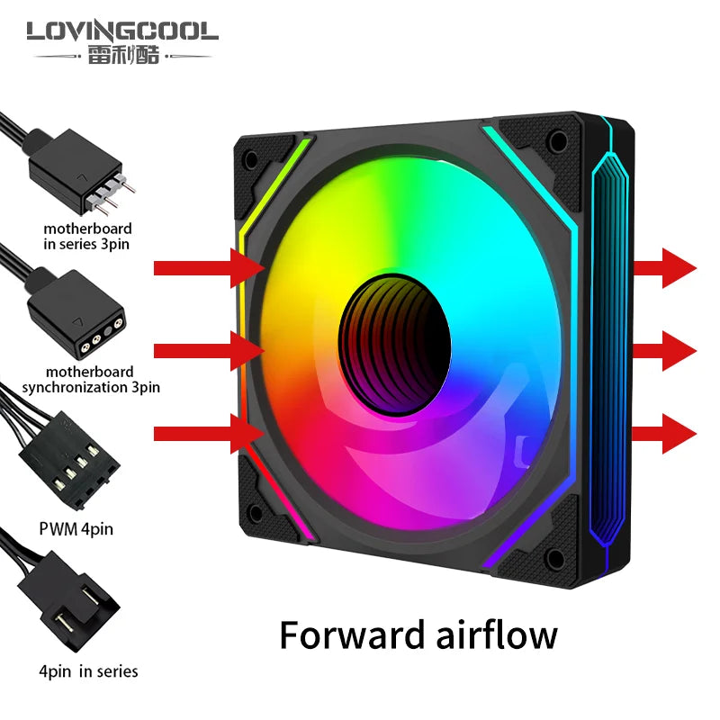 Lovingcool Factory OEM 120mm Rgb Fan Infinity Mirror 5V 3-PIN PWM 4PIN Control PC Gaming RGB Cooling Fans for Computer Desktop