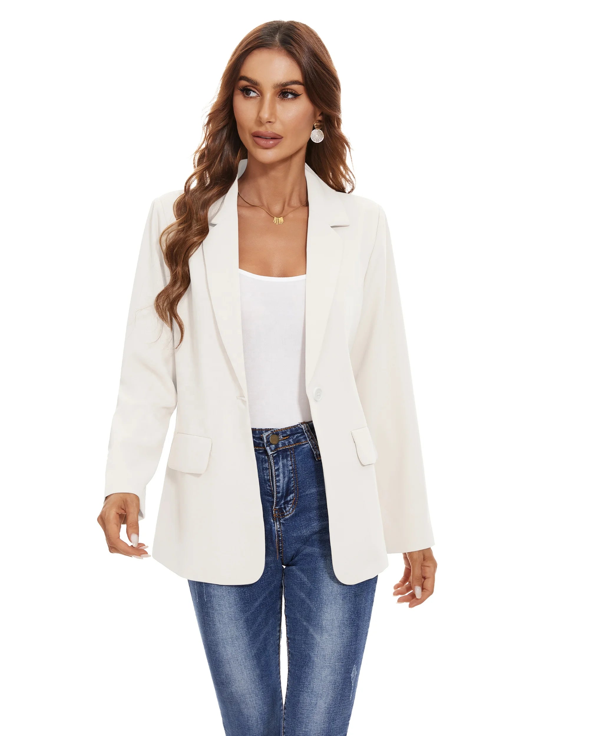 5950-SKAZI- Selling Spring Solid Color Long Sleeve Office Suit Blazer Summer Outfits Blazers Trendy Women's Clothing Blazer