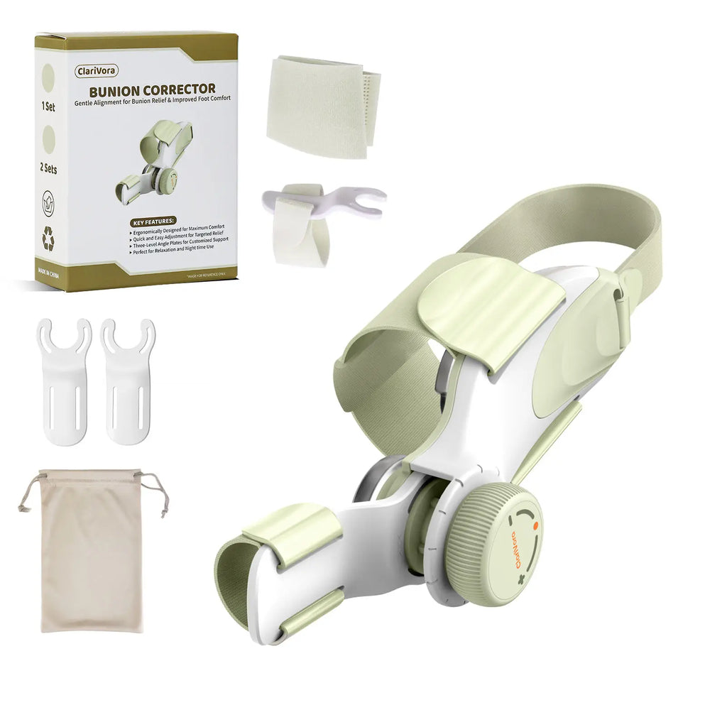 Adjustable Women's Yellow Bunion Corrector Big Toe Fix Device with Knob and 3 Angled Plates Medium Strap 1 PCS Toe Separator