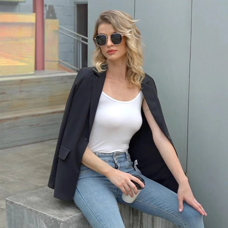 5950-SKAZI- Selling Spring Solid Color Long Sleeve Office Suit Blazer Summer Outfits Blazers Trendy Women's Clothing Blazer