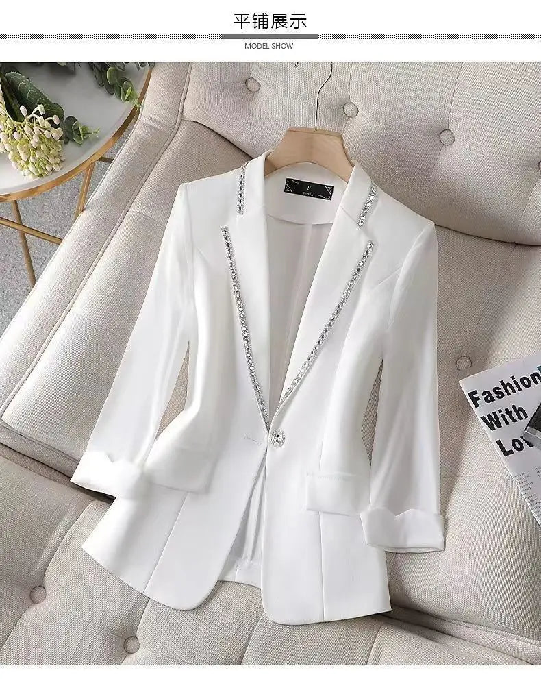5950-SKAZI- Selling Spring Solid Color Long Sleeve Office Suit Blazer Summer Outfits Blazers Trendy Women's Clothing Blazer