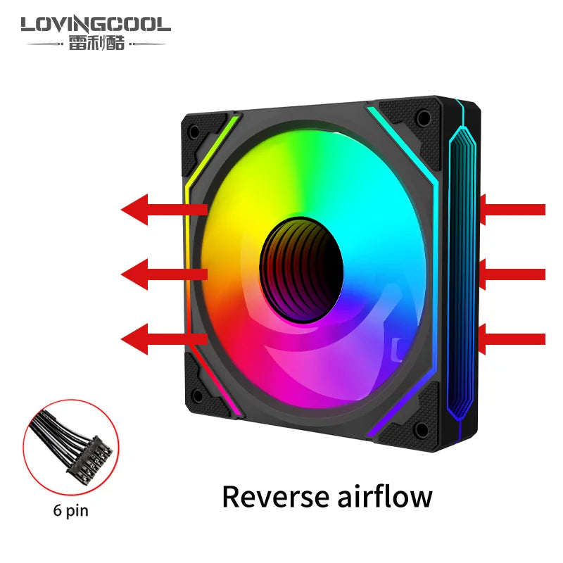 Lovingcool Factory OEM 120mm Rgb Fan Infinity Mirror 5V 3-PIN PWM 4PIN Control PC Gaming RGB Cooling Fans for Computer Desktop