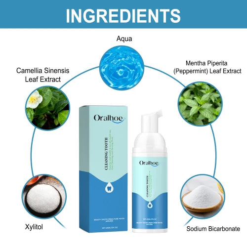 Oralhoe Beauty Tooth Fresh Pure Mousse  Clean Bad Breath Stains White Teeth Gums Care Toothpaste