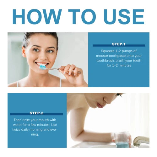 Oralhoe Beauty Tooth Fresh Pure Mousse  Clean Bad Breath Stains White Teeth Gums Care Toothpaste