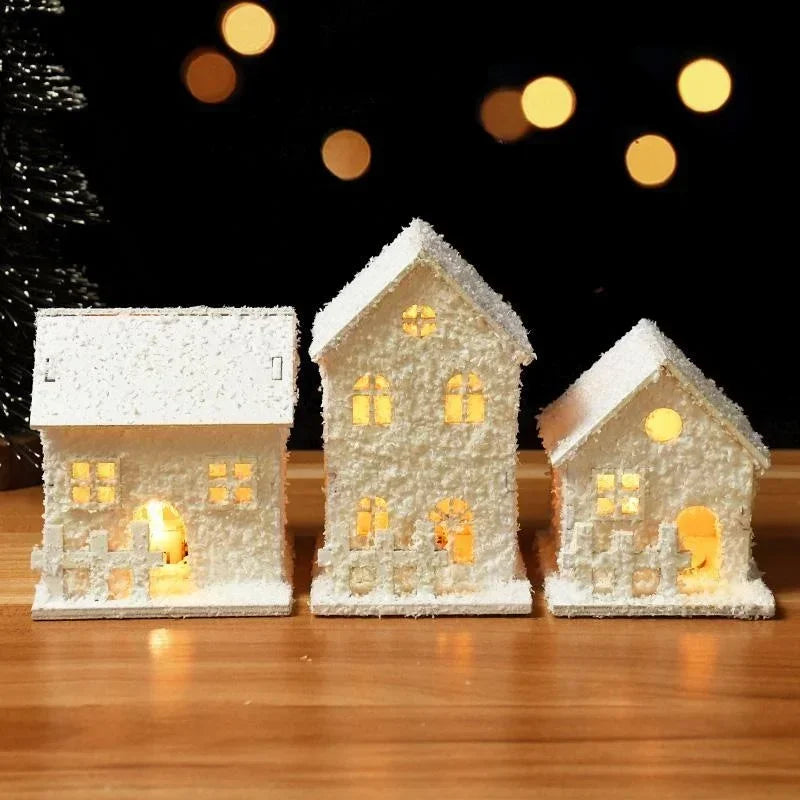 Christmas Decoration with LED Lights Snowflakes Shining and Christmas Decorations for A Small House