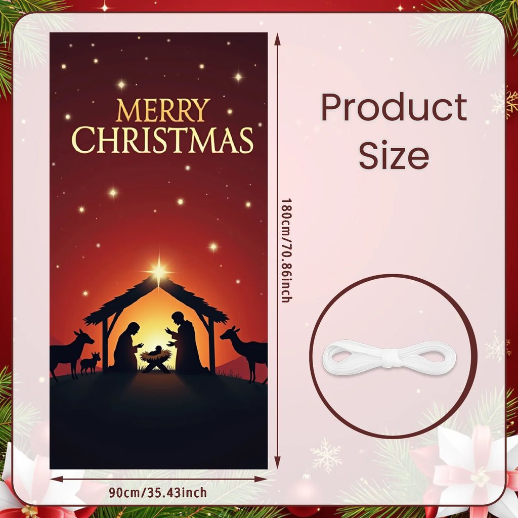 Christmas Hanging Flag Porch Door Banner Christmas Decorations For Home 2025 Ornaments Xmas Gifts Navidad New Year Decor 2026