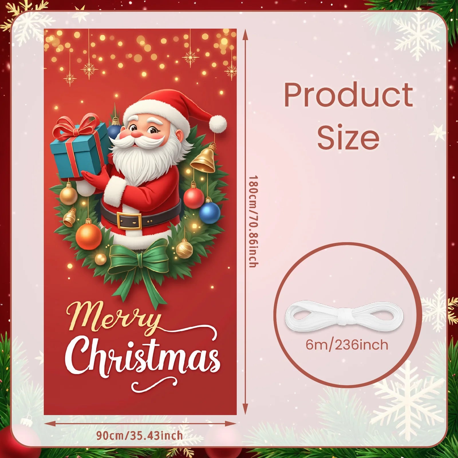 Christmas Hanging Flag Porch Door Banner Christmas Decorations For Home 2025 Ornaments Xmas Gifts Navidad New Year Decor 2026