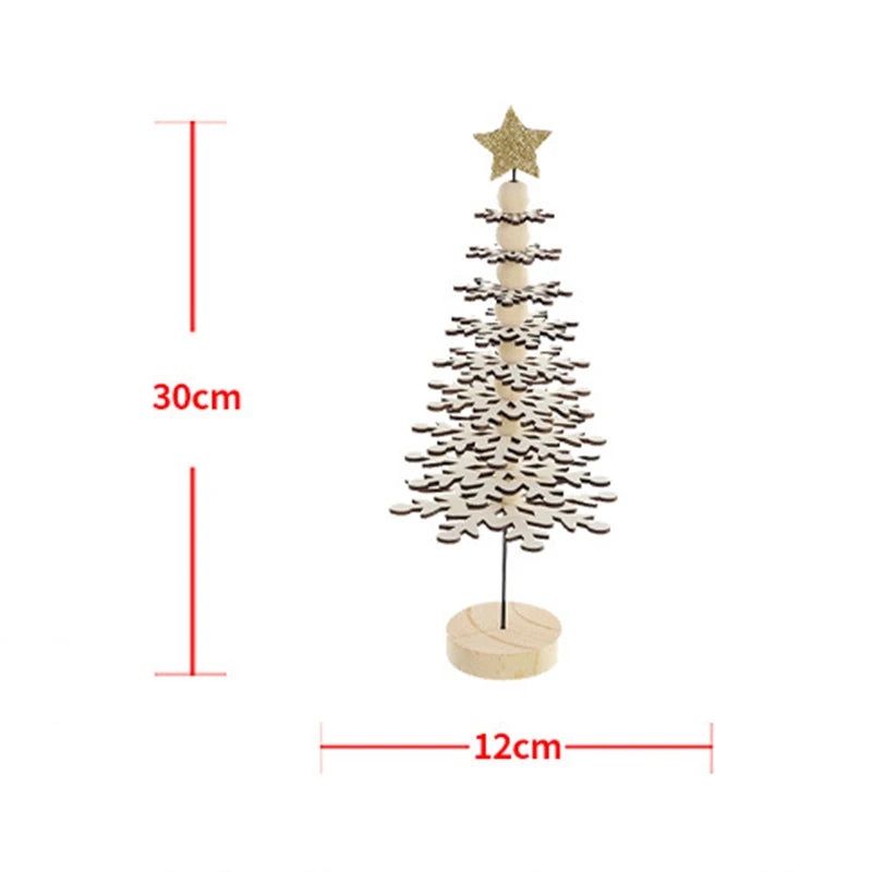 Christmas Tree Decoration 2025 Christmas Scene Decorations  Wooden Ornaments for Living Room Bedroom Desk Tabletop Home Ornament