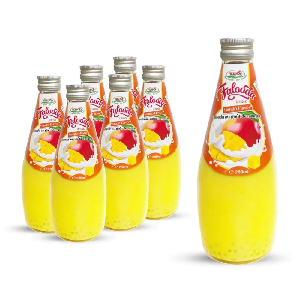Falooda Drink Almond Flavor 290ml Glass Bottle NAWON Vietnam Beverage Manufacturer Wholesale OEM Low MOQ Factory GMP Free Sample