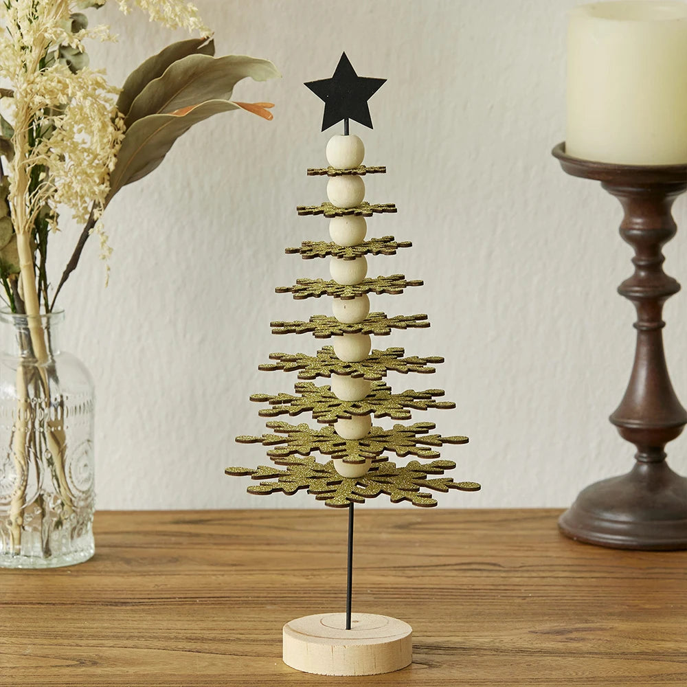 Christmas Tree Decoration 2025 Christmas Scene Decorations  Wooden Ornaments for Living Room Bedroom Desk Tabletop Home Ornament