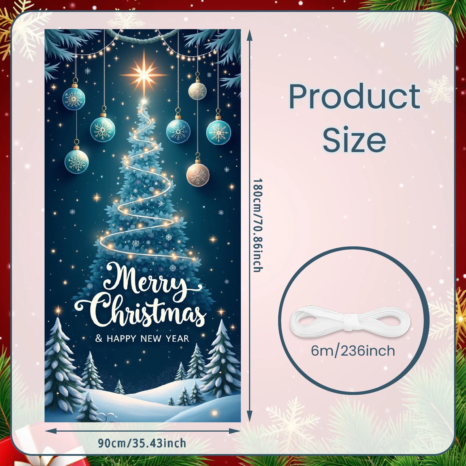 Christmas Hanging Flag Porch Door Banner Christmas Decorations For Home 2025 Ornaments Xmas Gifts Navidad New Year Decor 2026