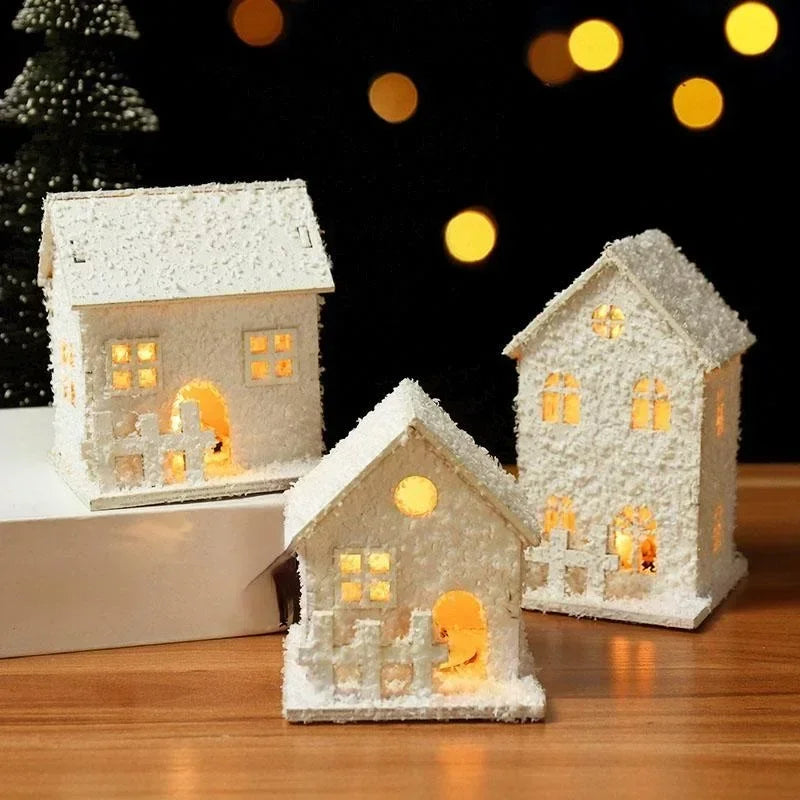 Christmas Decoration with LED Lights Snowflakes Shining and Christmas Decorations for A Small House
