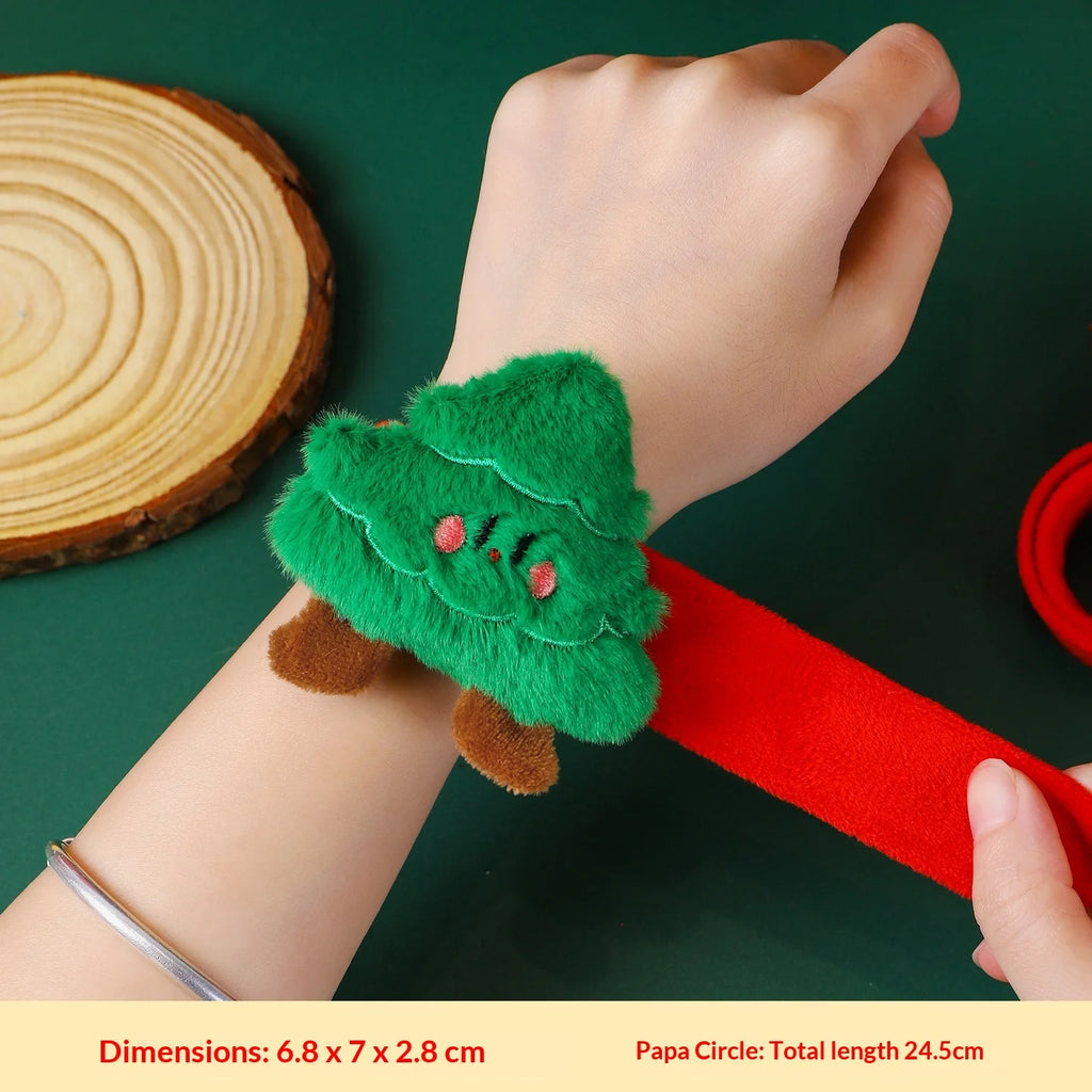Christmas Decorations Plush Santa Claus Papa Ring Cartoon Cute Bracelet Toys Children's Gifts