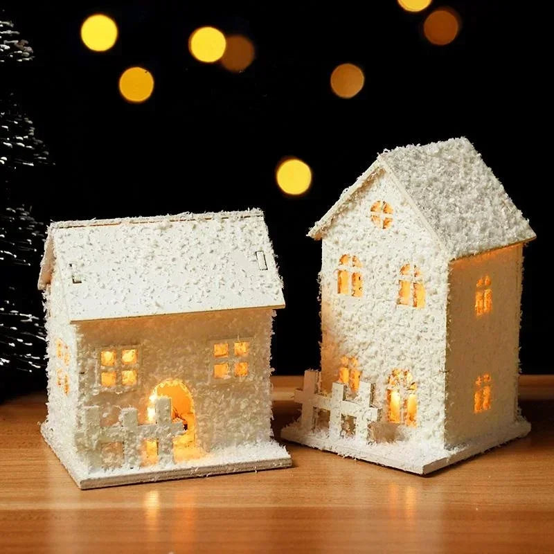 Christmas Decoration with LED Lights Snowflakes Shining and Christmas Decorations for A Small House