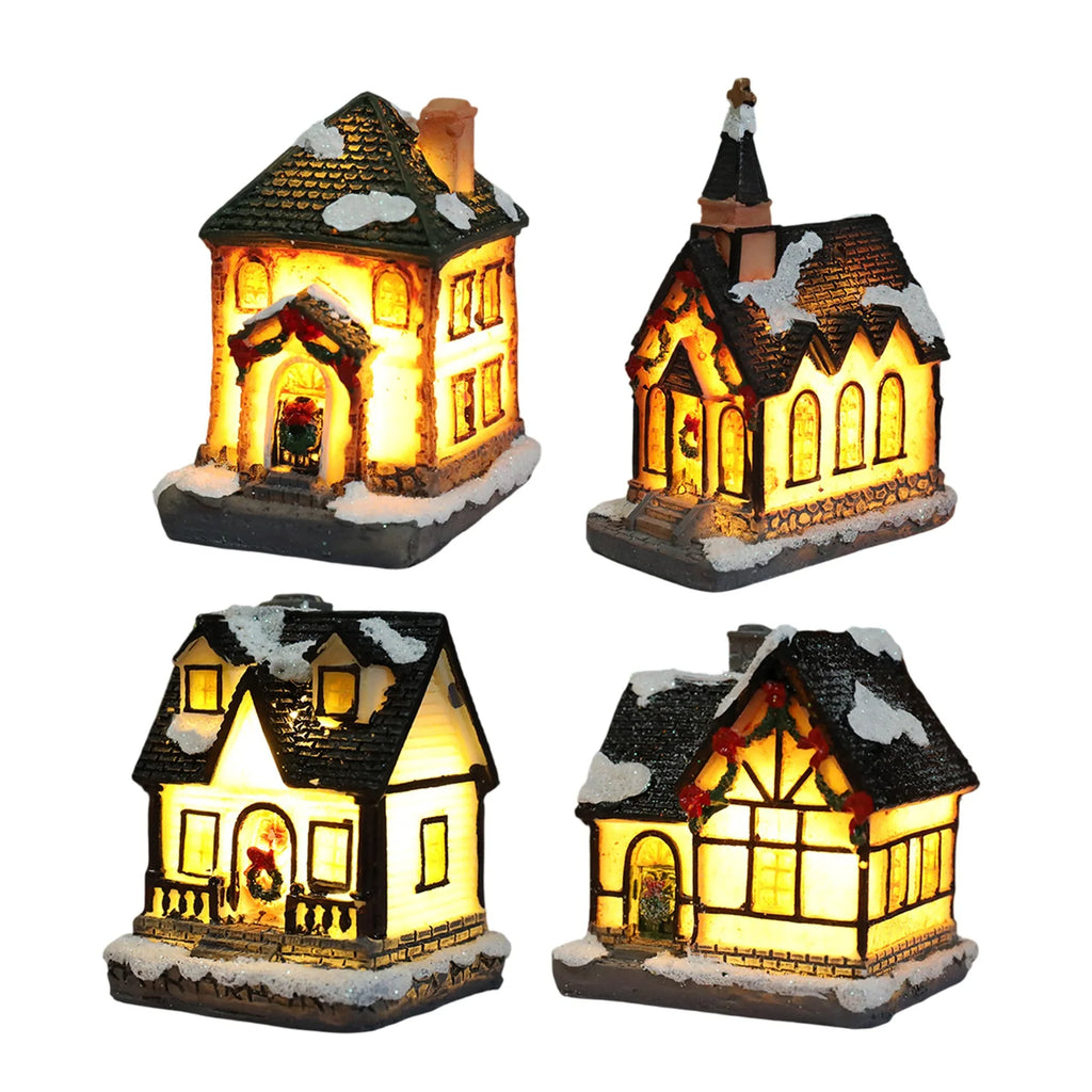 Christmas Houses Christmas Decoration With Lights Room Tabletop Supplies Festive Atmosphere Ornament Holiday Gift