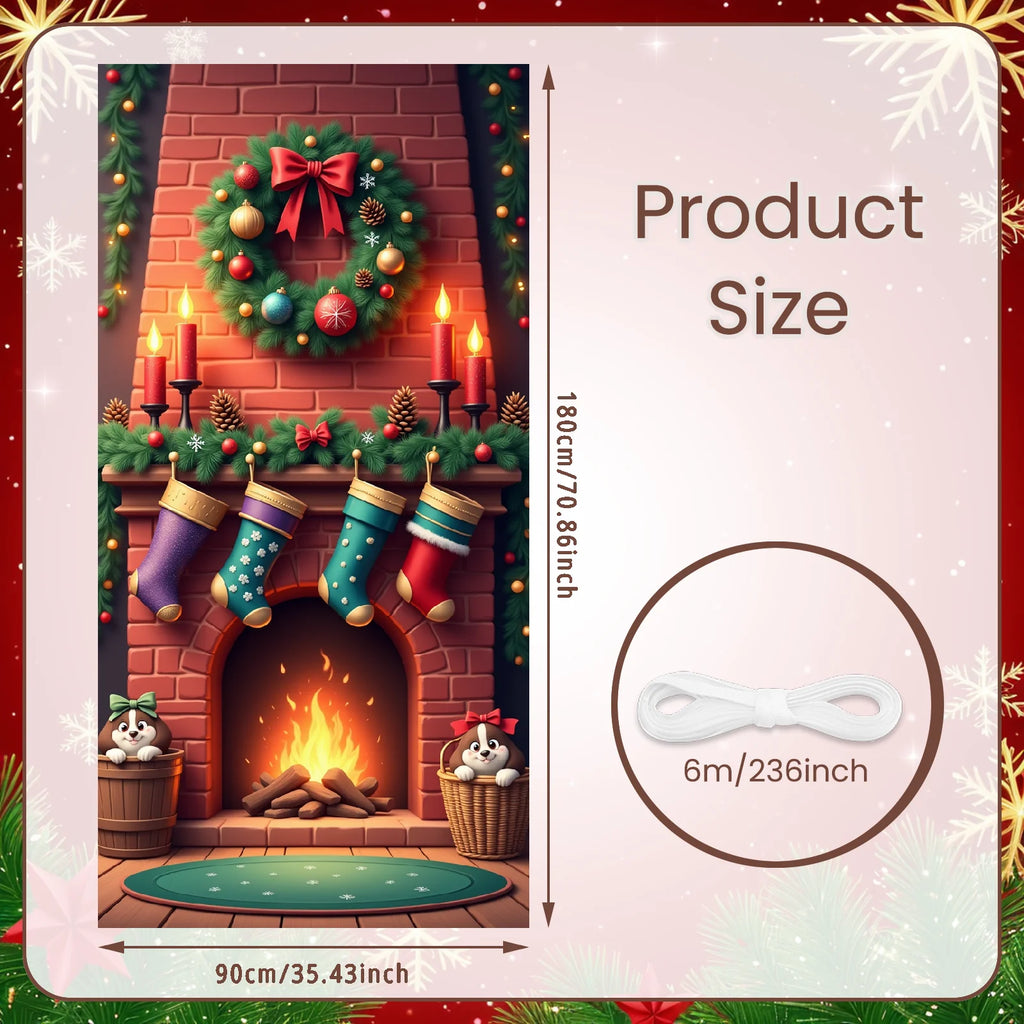 Christmas Hanging Flag Porch Door Banner Christmas Decorations For Home 2025 Ornaments Xmas Gifts Navidad New Year Decor 2026