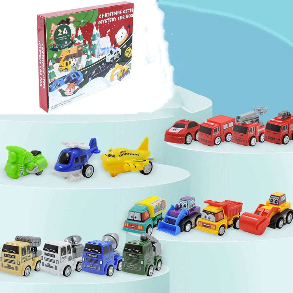 Christmas Countdown Advent Calendar Count Down To Christmas With 24Pcs Cars Toys Christmas Party Gift New Year Calendar