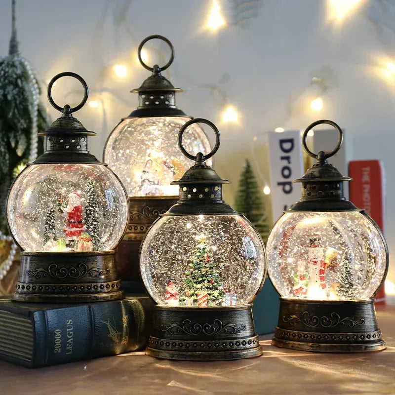 Christmas Easter Carnival Decorations Wind Lights Music Boxes Crystal Balls Santa Claus Tree Lights Ornaments Christmas Gifts