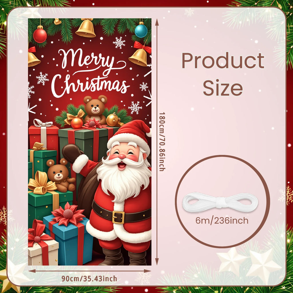 Christmas Hanging Flag Porch Door Banner Christmas Decorations For Home 2025 Ornaments Xmas Gifts Navidad New Year Decor 2026