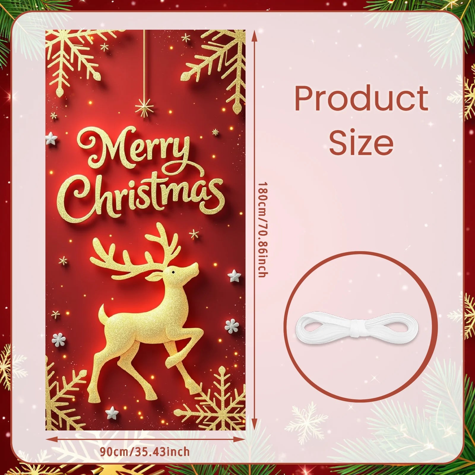 Christmas Hanging Flag Porch Door Banner Christmas Decorations For Home 2025 Ornaments Xmas Gifts Navidad New Year Decor 2026