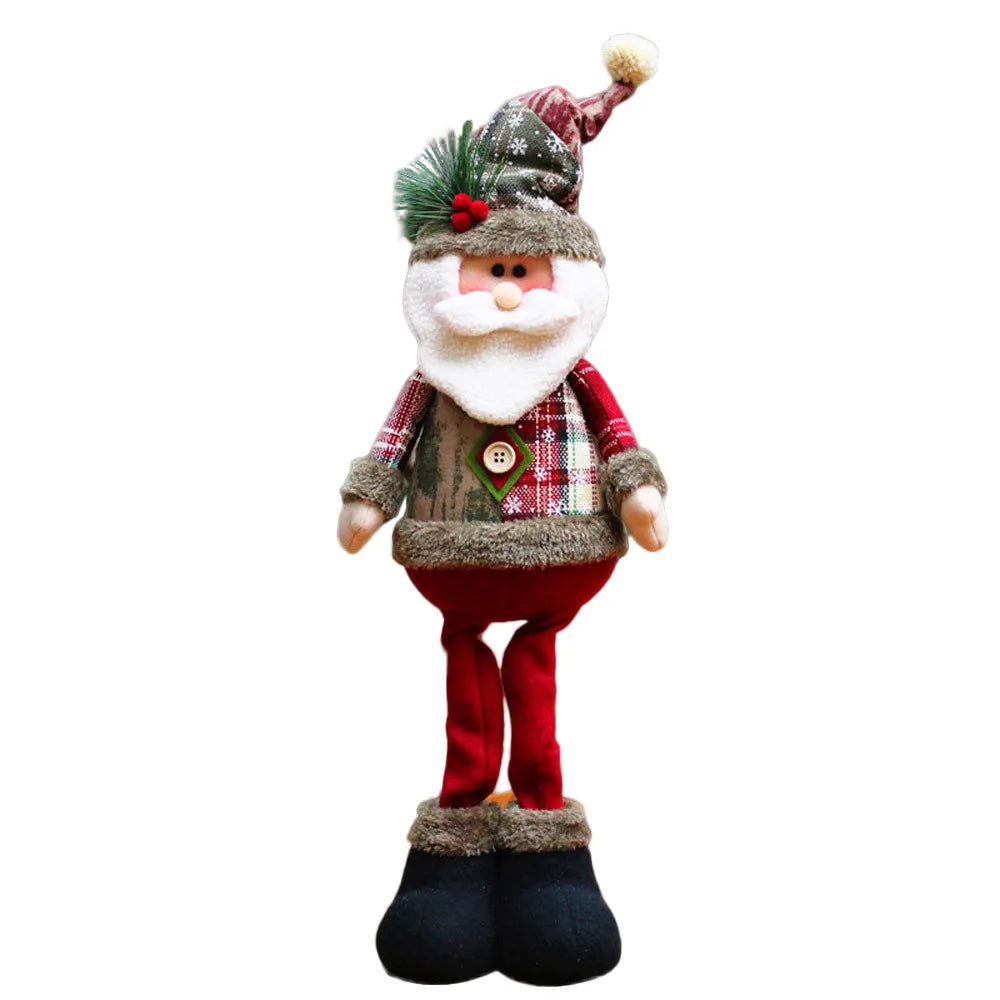 Christmas Santa Snowman-Reindeer Christmas Decoration Leg Table Mantel Decoration Plush Dolls Christmas Gifts For Kid Home Decor
