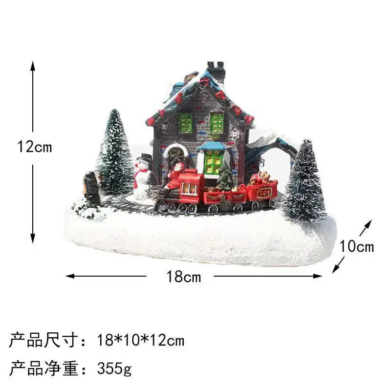 Christmas Decoration Santa Climbing Stairs Scene Music Box New Year Home Decoration Xmas Decor Gift for Kid