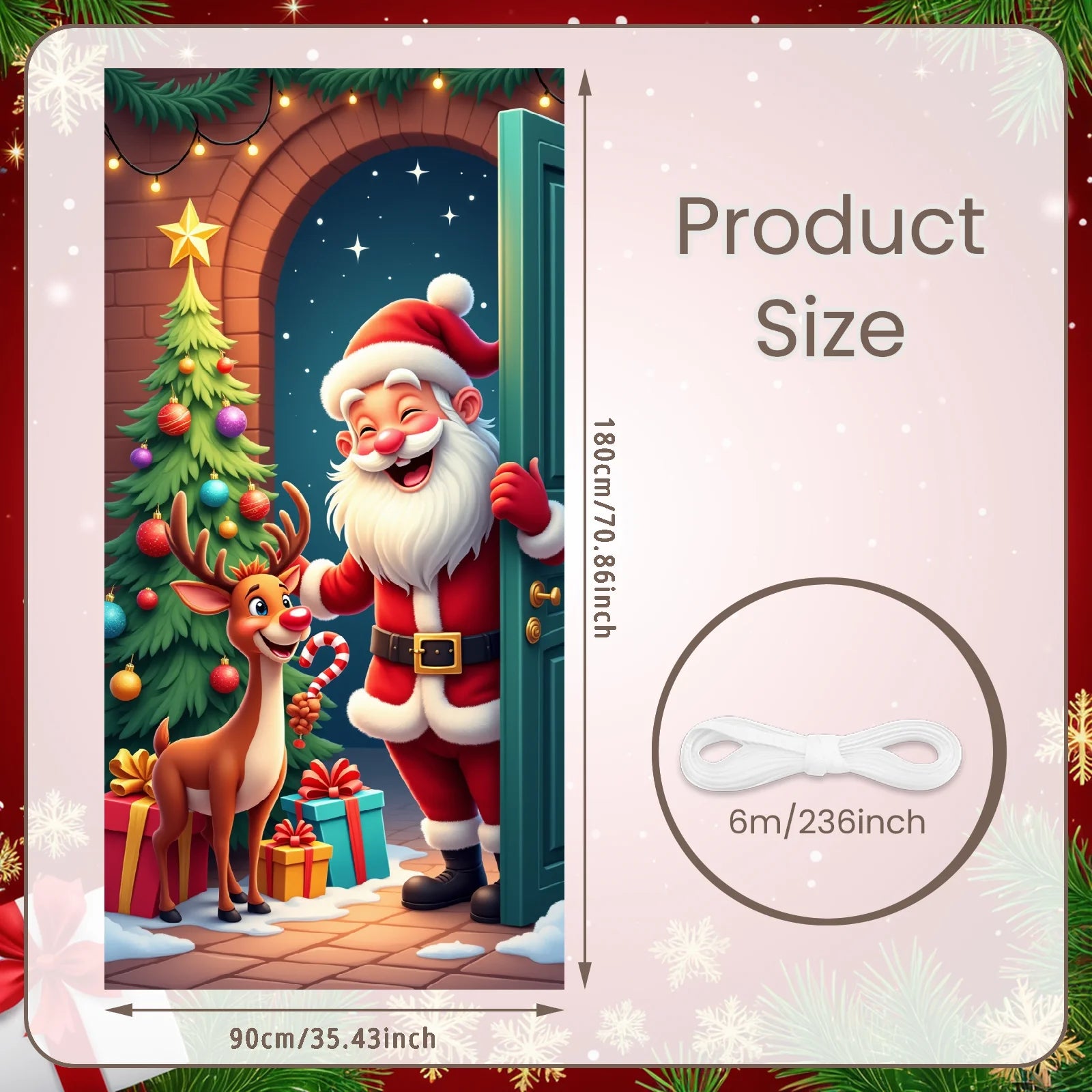 Christmas Hanging Flag Porch Door Banner Christmas Decorations For Home 2025 Ornaments Xmas Gifts Navidad New Year Decor 2026