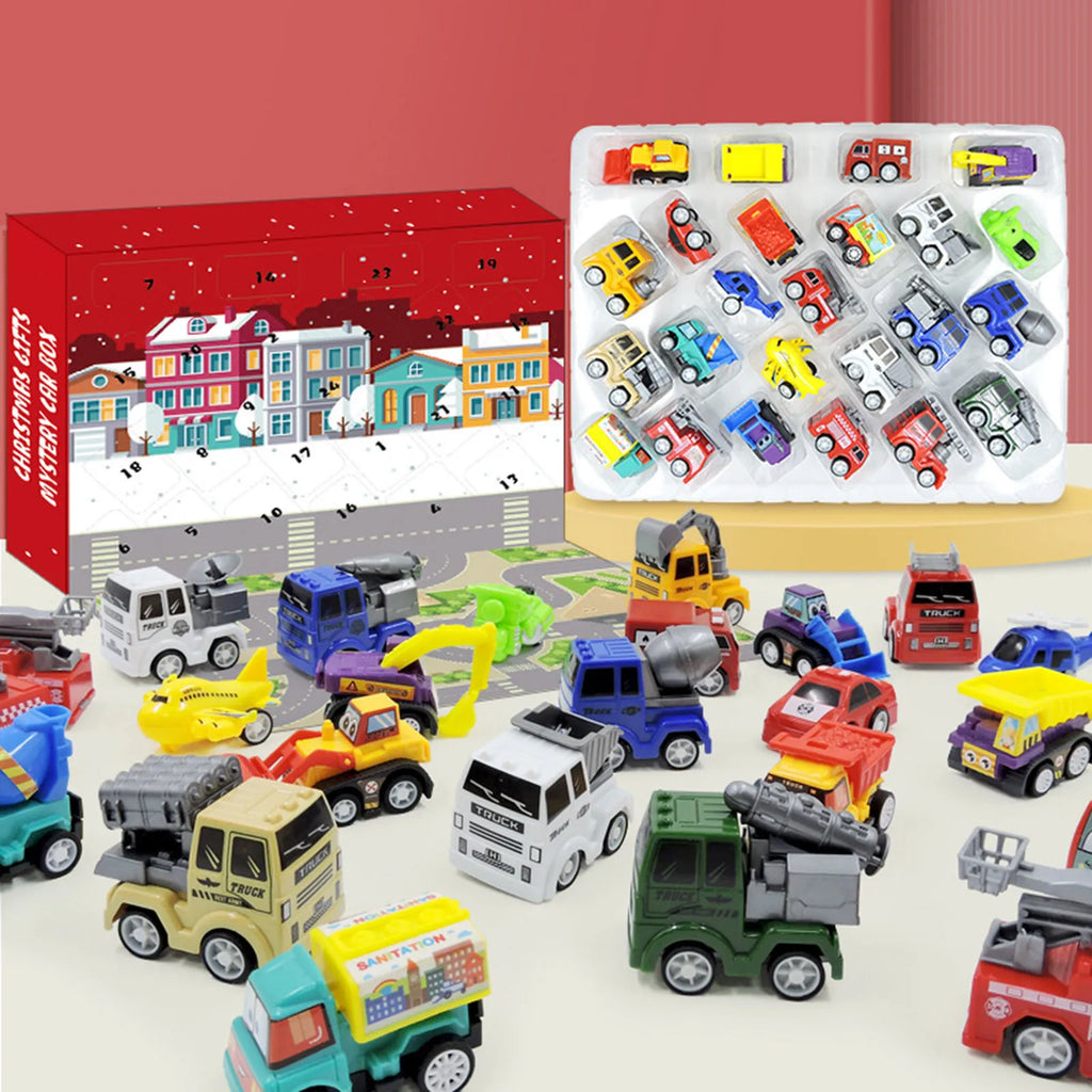 Christmas Countdown Advent Calendar Count Down To Christmas With 24Pcs Cars Toys Christmas Party Gift New Year Calendar