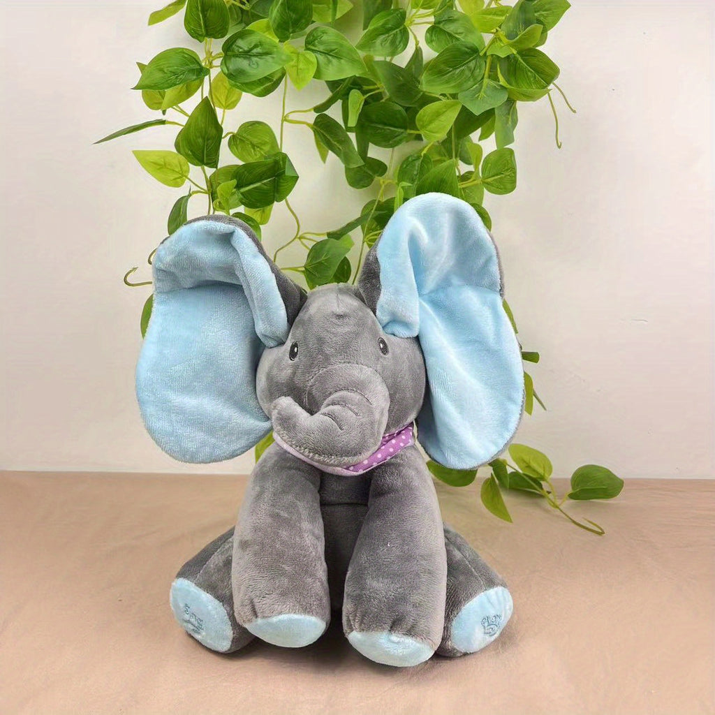 1pc, Hide-and-seek Elephant Plush Toy, Baby Girl Hide-and-seek Game Toy Singing Interactive Musical Toys, A Good Gift For Girls Over 6 Years Old Activity Ear Hide-and-seek Bear Doll