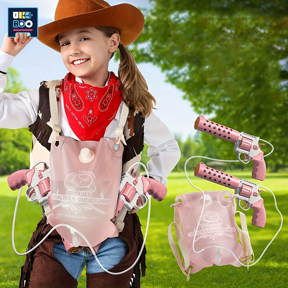 Revolver Electric Backpack Double Gun Can Continuously Shoot Summer Fall Pool Beach Park Family Friends Interactive Toys With Battery