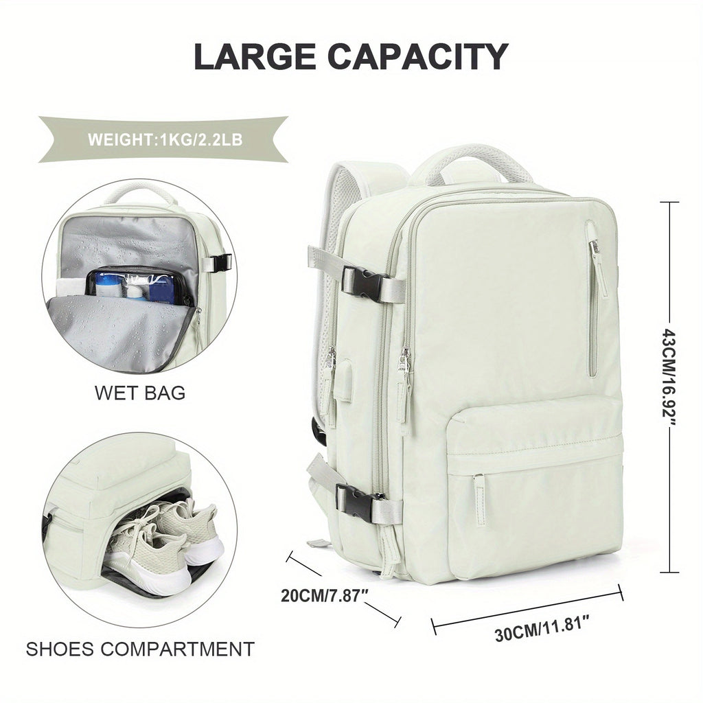 COOFAY Airline-Approved Large Travel Backpack for Men & Women - Durable Nylon, Multi-Compartment with Laptop Sleeve, Adjustable Straps, Ideal for Business & Gym Use, Business Backpack|Sleek Casual Design|Practical Design, Bac