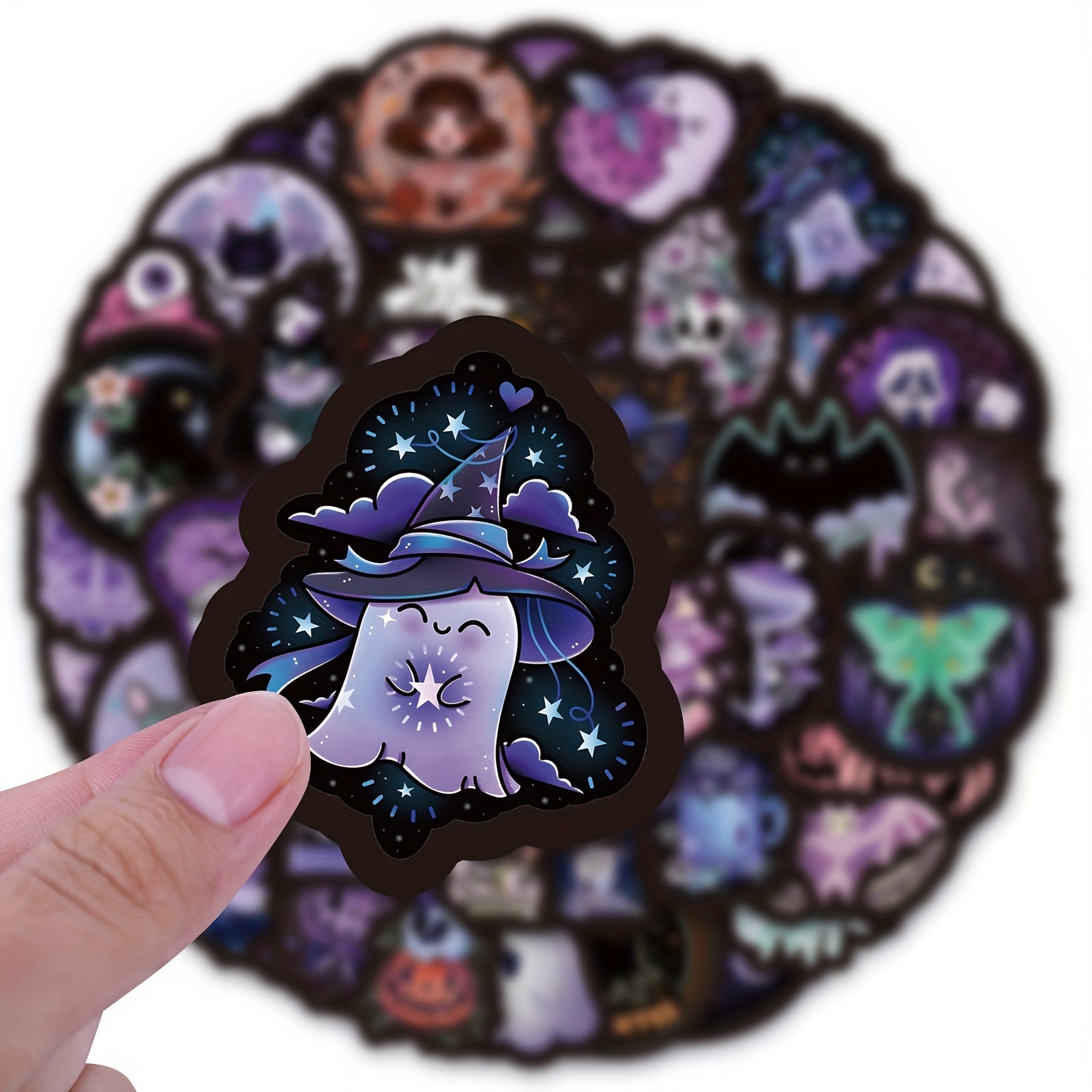 60pcs Halloween Ghost Stickers Halloween Decorations Vinyl Stickers For Teen Adults Halloween Holiday Party Favors Crafts Gifts For Water Bottle, Computer, Notebook, Luggage, Phone, Laptop Bike Skateboard