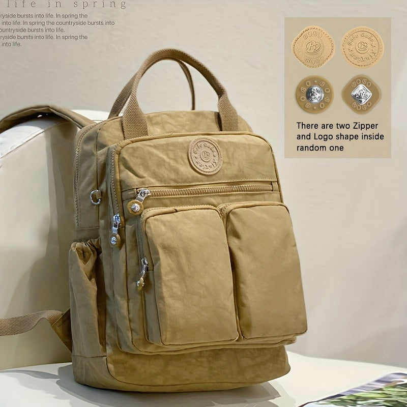 Large Capacity Backpacks for Women Casual Backpacks Women's High-capacity School Bag Solid Color Zipper Travel Bag Multi-pocket Laptop Bag