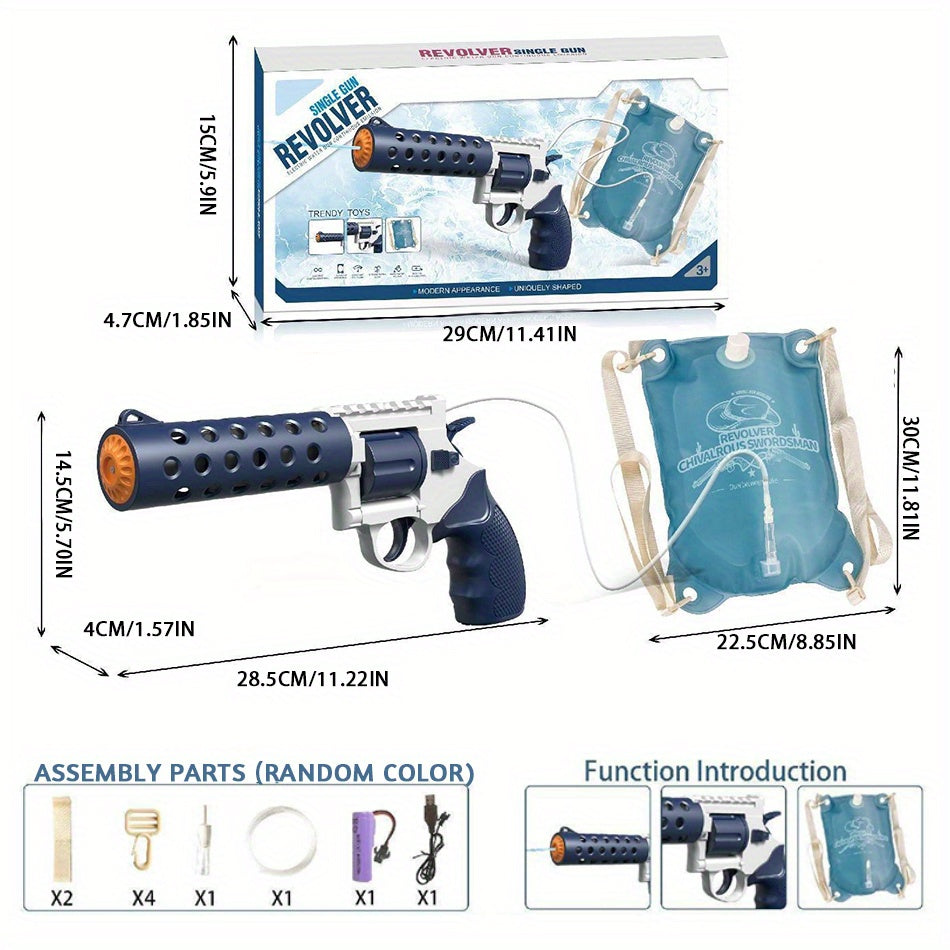 Revolver Electric Backpack Double Gun Can Continuously Shoot Summer Fall Pool Beach Park Family Friends Interactive Toys With Battery