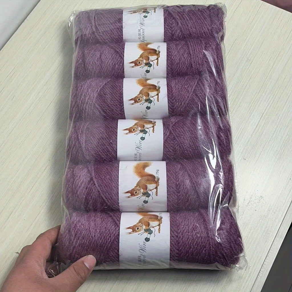 6pcs Solid Color Soft Yarn For Knitting And Crocheting Sweater, Shawl, Scarf, 2.65oz/pc