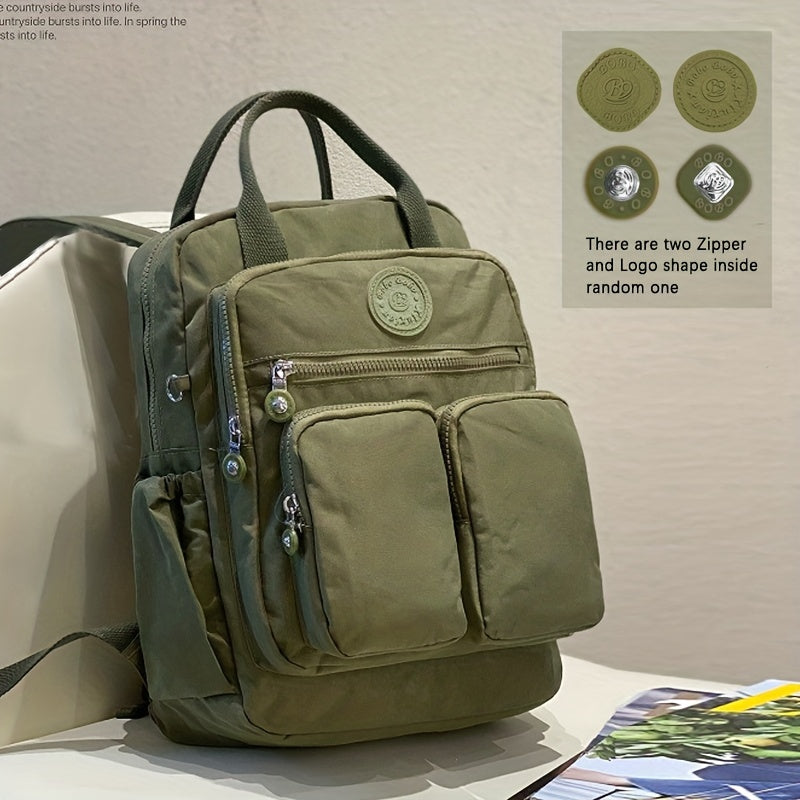 Large Capacity Backpacks for Women Casual Backpacks Women's High-capacity School Bag Solid Color Zipper Travel Bag Multi-pocket Laptop Bag